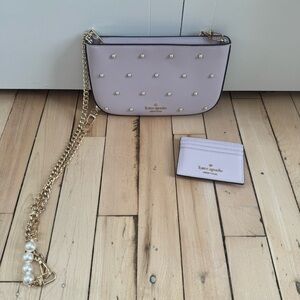 Kate Spade Purple and Gold Purse With Matching Wallet